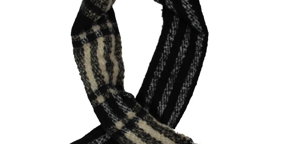 Free People Women's Gemini Blanket Xadrez Cachecol de Inverno Preto Tamanho Regular