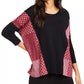 Poncho feminino Alfani com acabamento contrastante, preto, tamanho XX-G