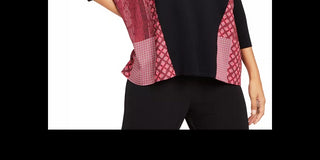Poncho feminino Alfani com acabamento contrastante, preto, tamanho XX-G