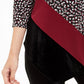 Blusa assimétrica estampada e de veludo Alfani feminina, preta, tamanho médio