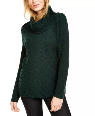 Suéter Calvin Klein Feminino Chevron Stitch Gola Alta Verde - Tamanho XG