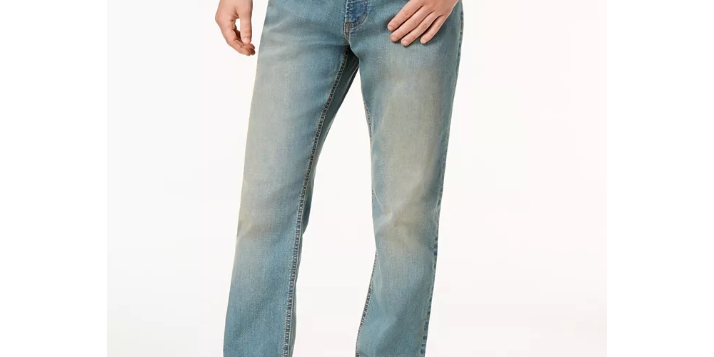 Calça jeans masculina American Rag Barkley Denim cintura média perna reta azul tamanho 34x30