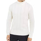 Suéter masculino de gola alta texturizada de cashmere Tasso Elba, tamanho médio, creme