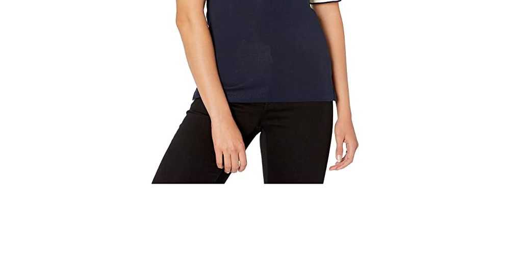 Blusa Ralph Lauren Feminina de Algodão Elástico com Punhos e Babados Azul, Tamanho Médio