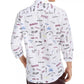Camisa casual masculina com botões e manga comprida estampada da INC International Concepts, tamanho XX-G, branca