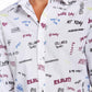 Camisa casual masculina com botões e manga comprida estampada da INC International Concepts, tamanho XX-G, branca