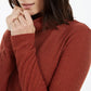 Suéter feminino de gola alta em malha metálica INC International Concepts, tamanho pequeno, vermelho