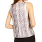 Blusa feminina com estampa de cobra e lantejoulas INC International Concepts, marrom, tamanho pequeno G