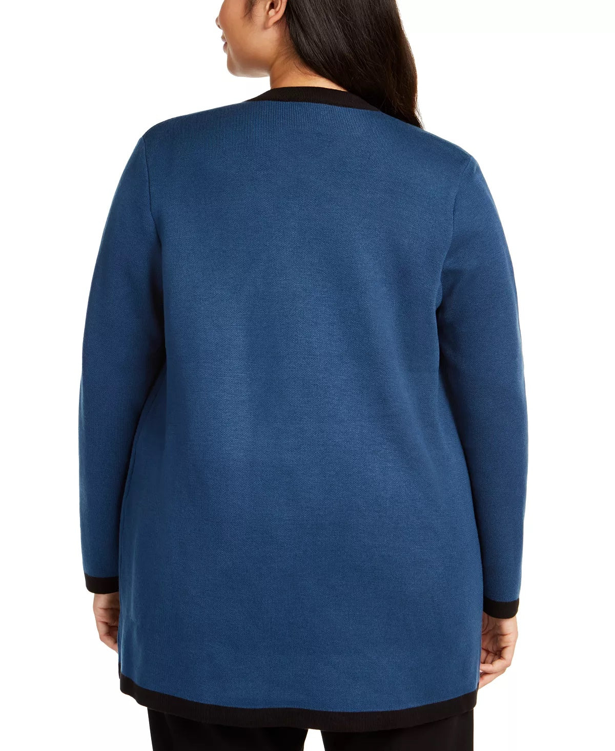 Cardigan feminino Anne Klein Plus Double Face Azul Tamanho 0X