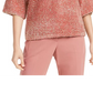 Suéter Alfani Feminino Tinsel Manga Quadrada Rosa Tamanho Pequeno G