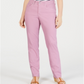 Jeans feminino estilo &amp; co com controle de barriga, perna reta, rosa, tamanho 6