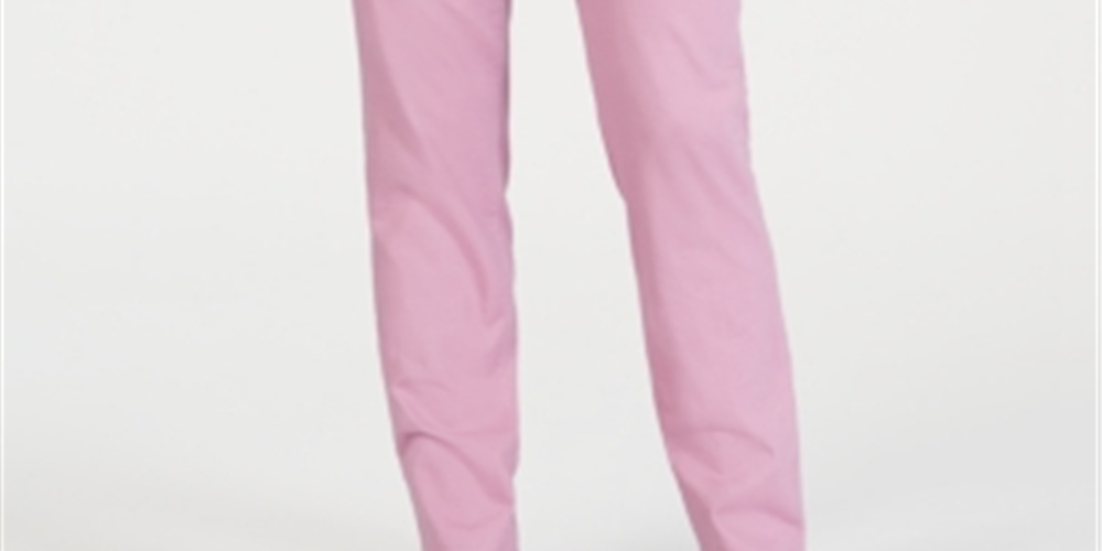 Jeans feminino estilo &amp; co com controle de barriga, perna reta, rosa, tamanho 6