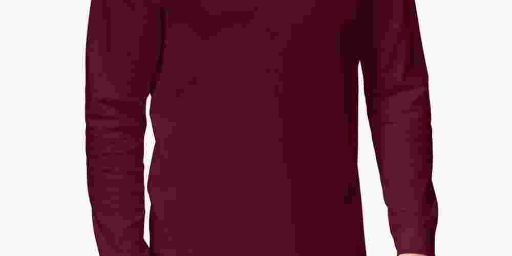 Camisa casual masculina de manga comprida com ajuste clássico, vermelha, tamanho XX-G