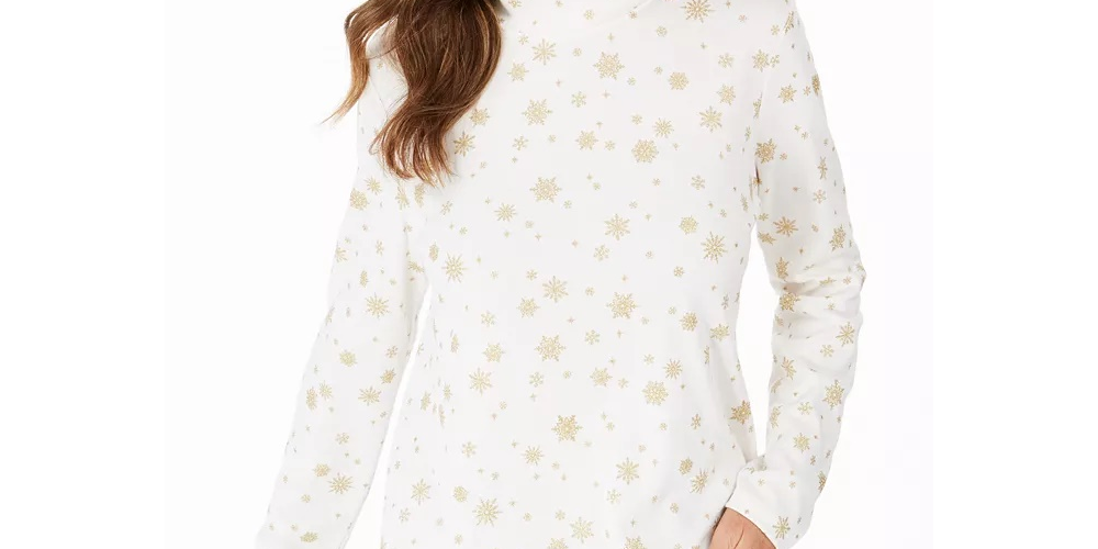 Karen Scott Blusa Feminina Snowy Glory Gola Falsa Branca Tamanho XS
