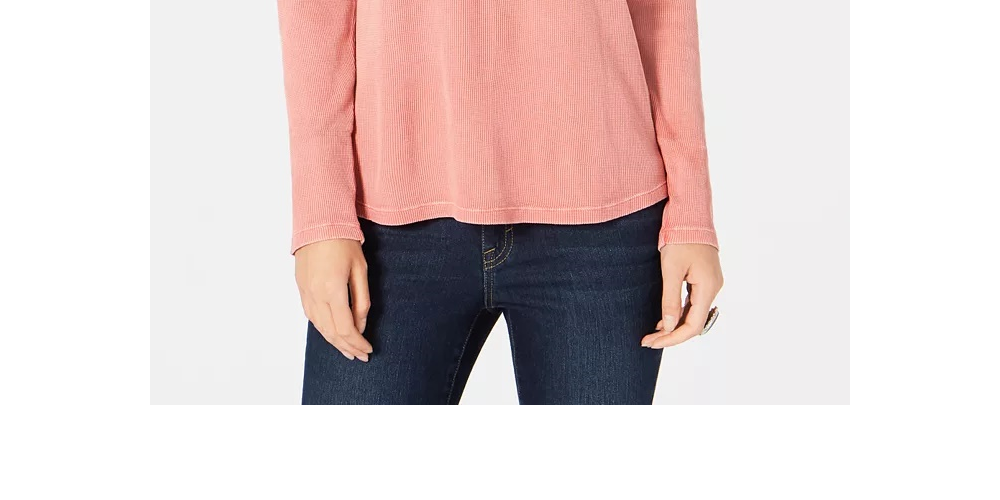 Camiseta térmica feminina de algodão estilo &amp; co, tamanho coral, PP