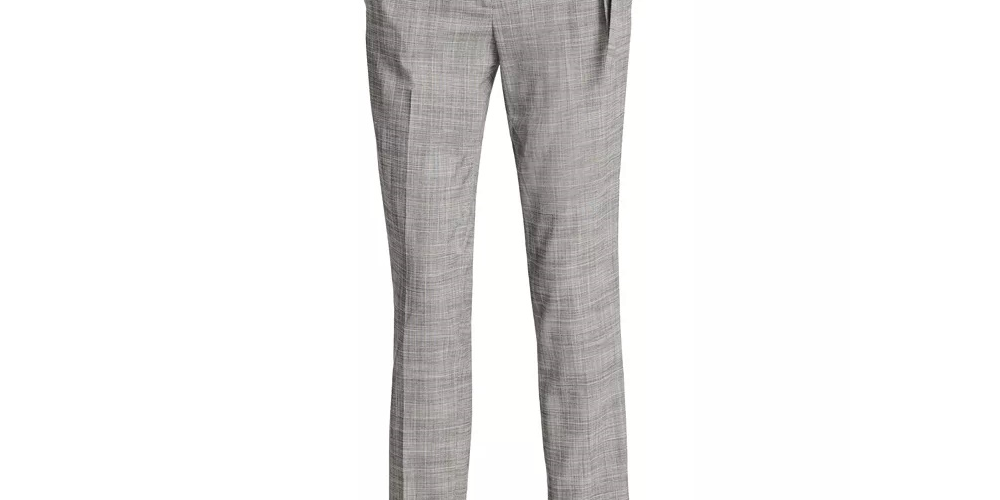 Calça xadrez DKNY Essex com cinto e tornozelo, cinza, tamanho 10, pequena