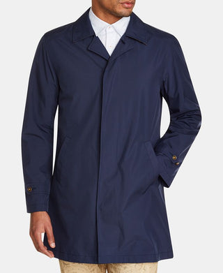 Tallia Masculino Slim Fit Sólido Dobrável Trench Coat Azul Tamanho Grande