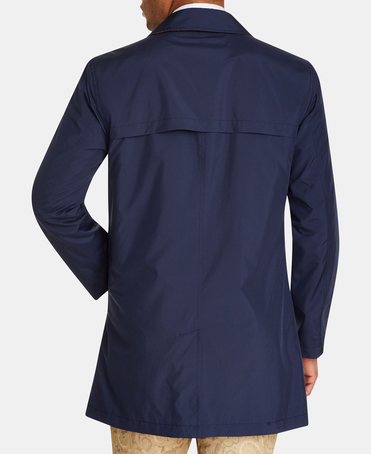 Tallia Masculino Slim Fit Sólido Dobrável Trench Coat Azul Tamanho Grande