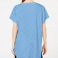 Blusa texturizada com decote em V feminina Alfani, azul, tamanho pequeno G