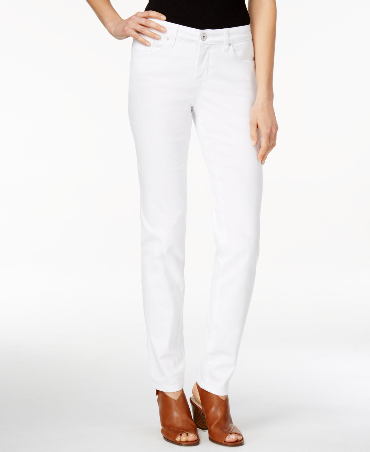 Calça jeans skinny feminina Style &amp; Co Curvy-Fit, comprimentos curtos e longos, branca, tamanho 6 S