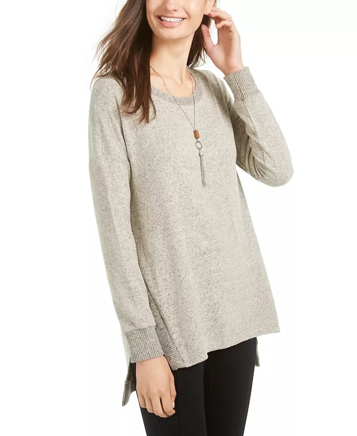 Blusa túnica brilhante BCX Juniors com colar, preta, tamanho pequeno