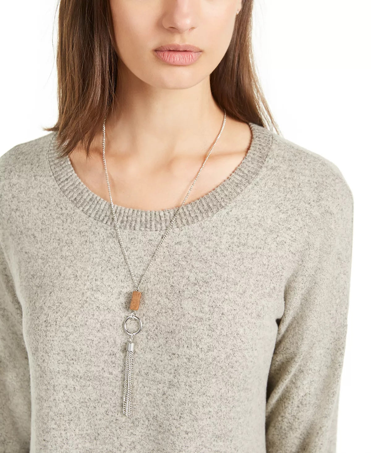 Blusa túnica brilhante BCX Juniors com colar, preta, tamanho pequeno