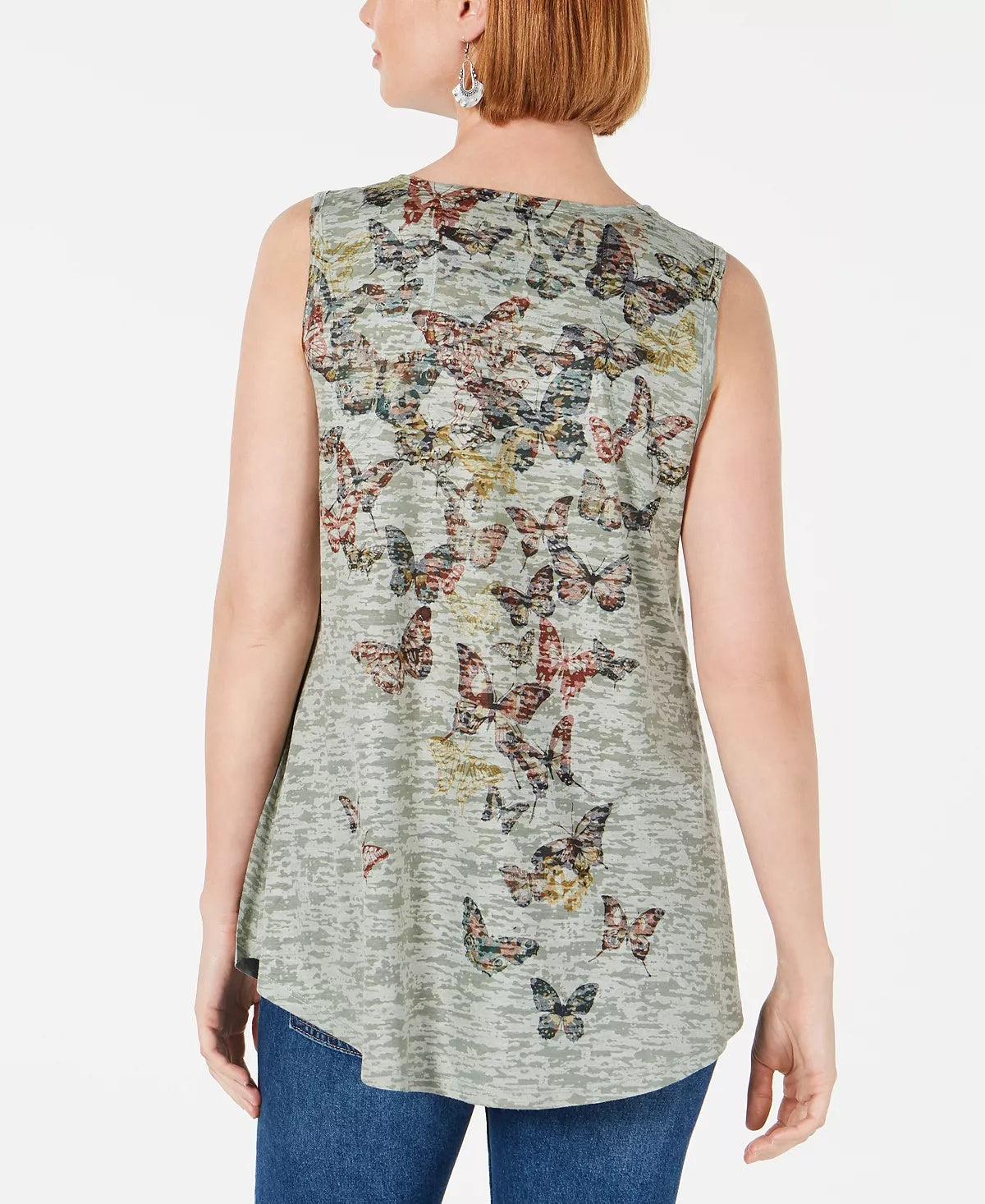 Regata feminina pequena sem mangas estilo &amp; co, verde, tamanho P/P