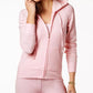 Juicy Couture Moletom com capuz Robertson Velour feminino cinza tamanho pequeno
