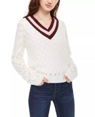 Suéter Pointelle Juniors Planet Gold Branco Tamanho Grande