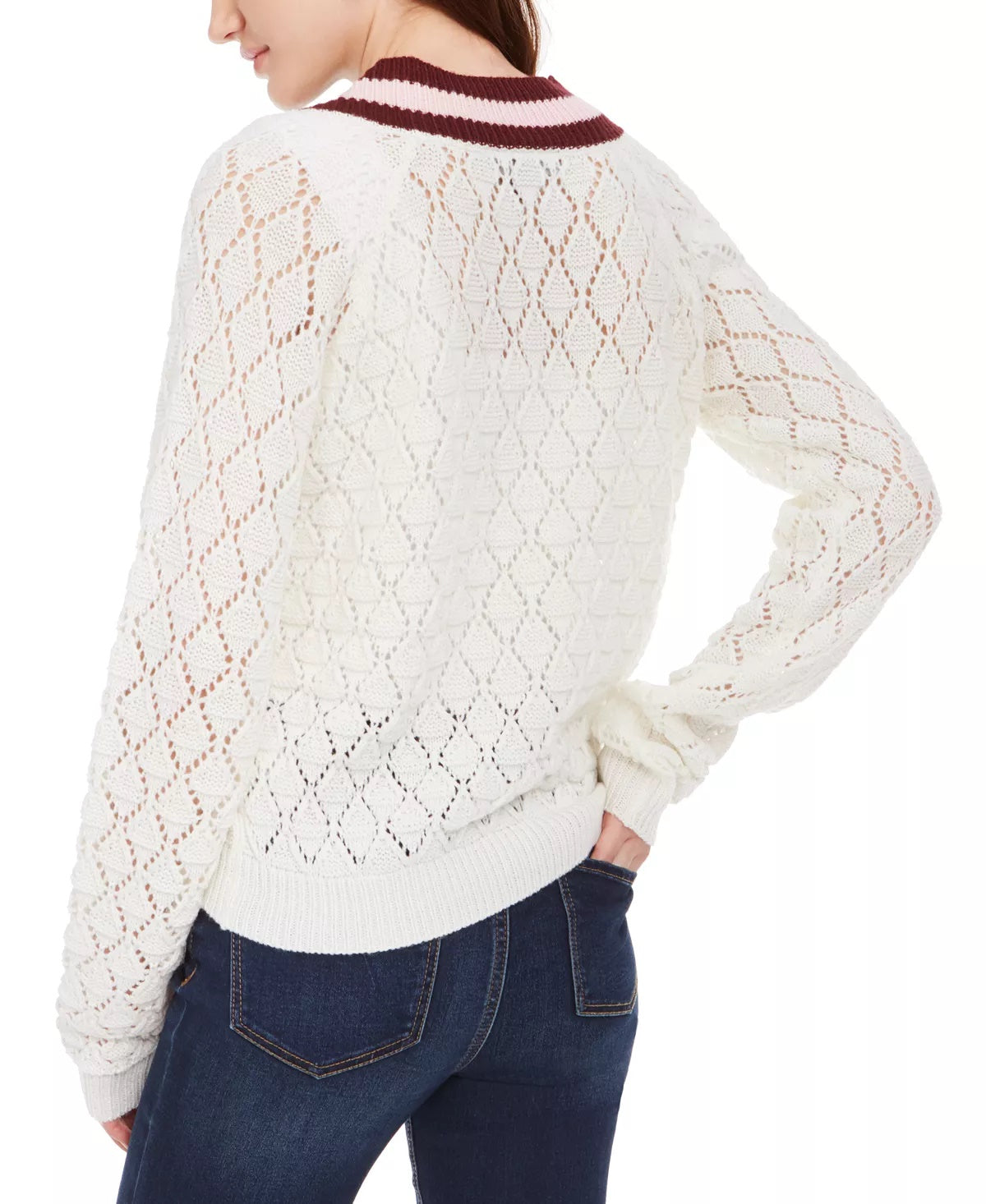 Suéter Pointelle Juniors Planet Gold Branco Tamanho Grande