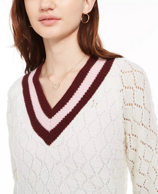 Suéter Pointelle Juniors Planet Gold Branco Tamanho Grande