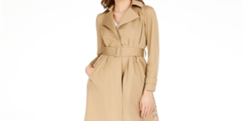 INC International Concepts Casaco longo feminino com renda nas costas, marrom, tamanho GG