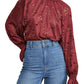 Camiseta feminina de renda Olivia da Free People, vermelha, tamanho médio