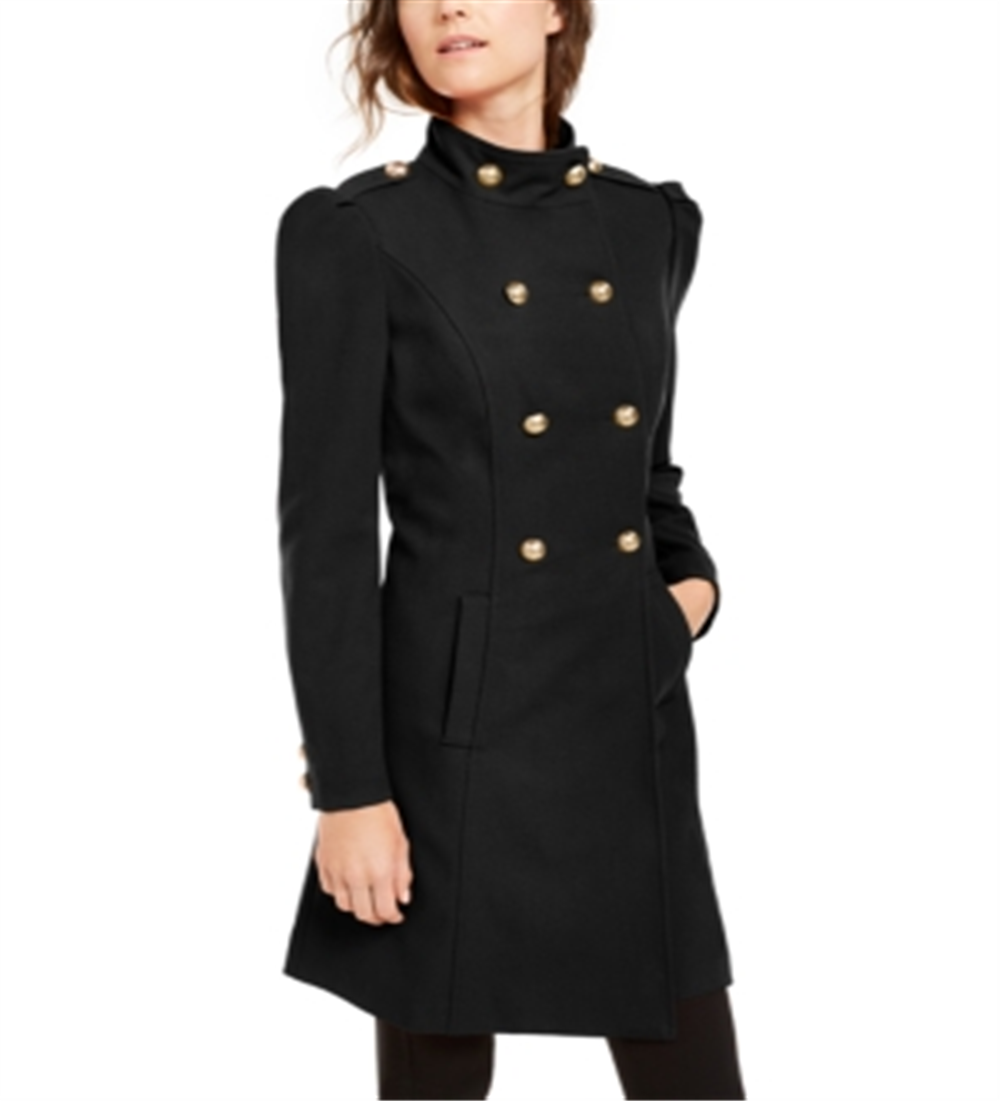 INC International Concepts Casaco feminino trespassado preto tamanho médio