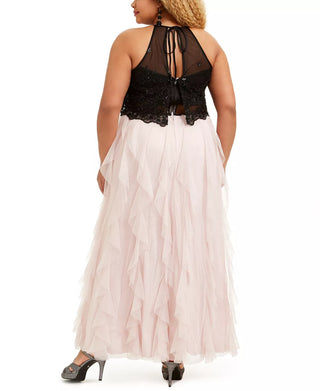 Vestido de malha com glitter Teeze Me feminino, estilo trendy plus size, rosa, tamanho 18