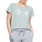 Under Armour Camiseta Feminina Graphic Script Logo Fashion Manga Curta Azul Tamanho Médio