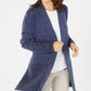 Karen Scott Cardigan Feminino Frente Aberta com Acabamento Contrastado Azul Tamanho XS