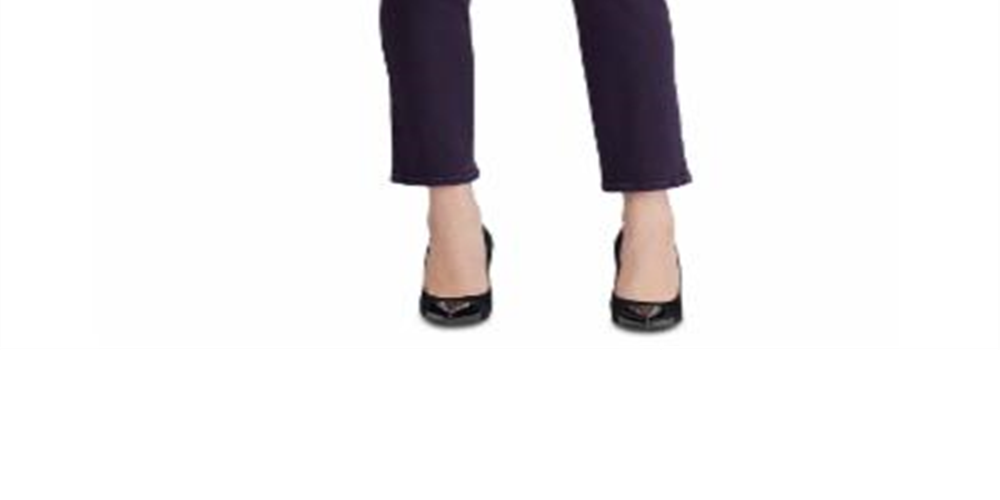 Calça jeans feminina Ralph Lauren com zíper e bolsos no tornozelo, perna reta, roxa, tamanho 14