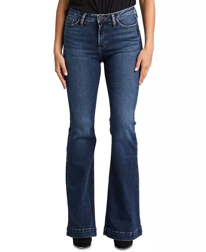 Calça jeans flare feminina Silver Jeans Co. High Note azul tamanho 28x35