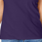 Karen Scott Blusa feminina sem mangas com decote falso, roxa, tamanho XX-G