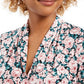Blusa feminina com estampa floral e decote em V franzido, tamanho XG, rosa, Charter Club