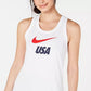 Camiseta regata Nike Dri-FIT Logo Racerback feminina, branca, tamanho médio