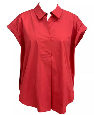 Blusa feminina Alfani sem mangas com gola vermelha tamanho grande