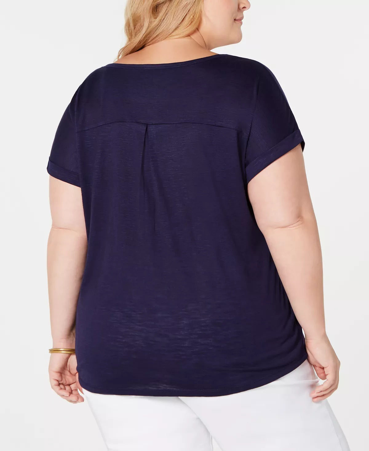 Camiseta feminina estilo &amp; co plus size com estampa de lua azul tamanho 0X