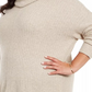 Suéter túnica feminino plus size com nervuras mistas e gola alta, cinza, tamanho 1X, da Style &amp; Co