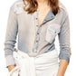 Camisa Gene Henley Feminina Free People Azul Marinho Tamanho Médio