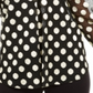 Blusa de malha com estampa de bolinhas e decote em V feminina Alfani, preta, tamanho G