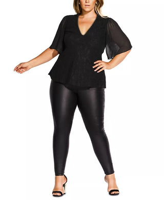 City Chic Women's Trendy Plus High Born Top Black Size 18W