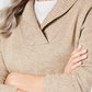 Karen Scott Suéter Feminino de Algodão Marrom com Gola Xale e Manga Longa, Tamanho Médio
