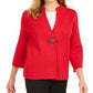 Cardigan feminino JM Collection com broche para festa de fim de ano, vermelho, tamanho extragrande